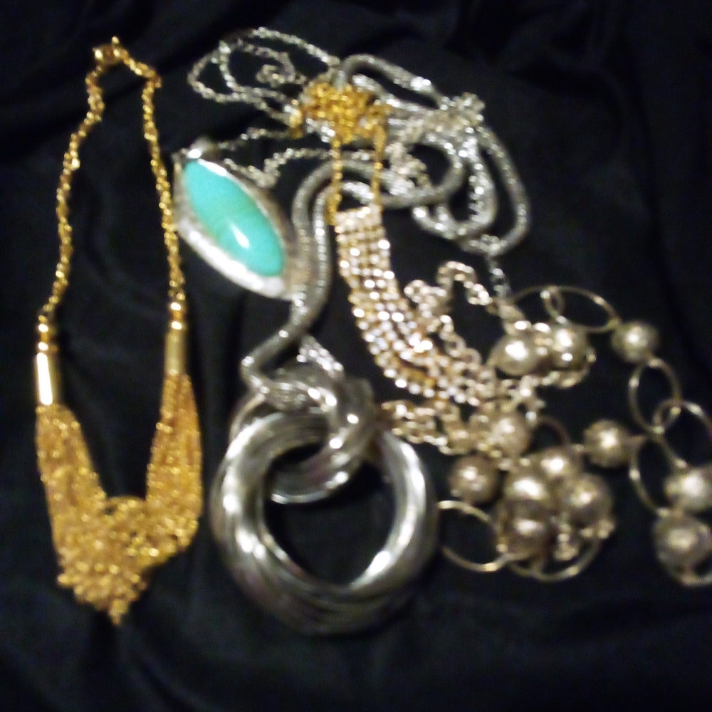 Lot Of 5 Statement Necklaces Costume Jewelry